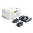 Set &eacute;nergie Sys 18 V avec 2 batteries 5 Ah + chargeur rapide TCL 6 Duo + Systainer SYS3 FESTOOL 577707 photo du produit