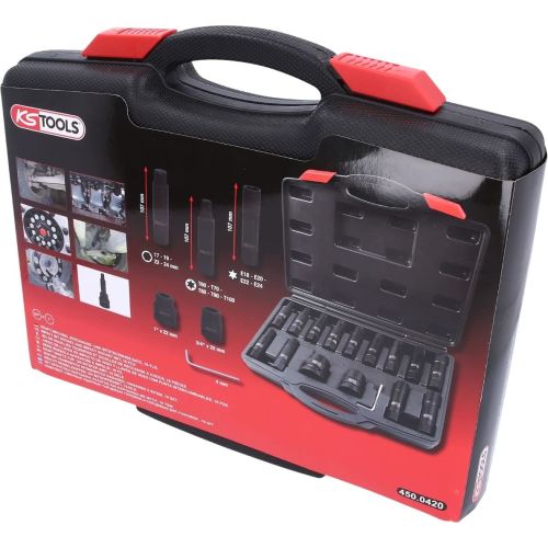 Coffret de douilles et embouts longs à chocs 3/4 '' et 1 '' 16 pièces KS TOOLS 450.0420 photo du produit Secondaire 3 L