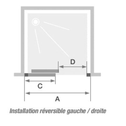 Porte de douche coulissante SUPRA II C 120cm chromé - KINEDO - PA5605CTN pas cher Secondaire 1 L