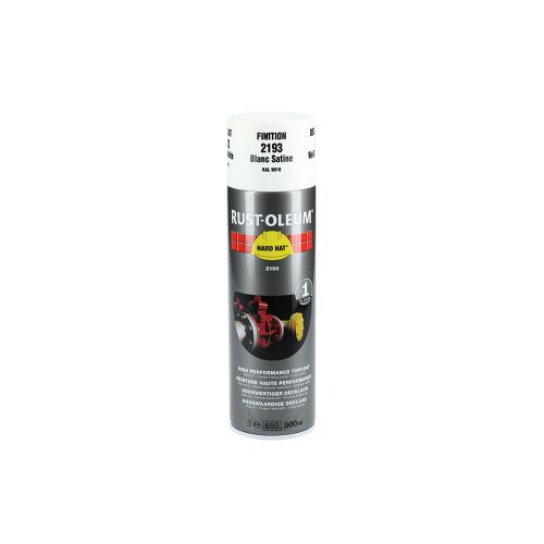 Couche de finition Hard Hat Ral-couleurs blanc pur satin RAL 9010 500ml - RUST-OLEUM - 2193 pas cher Secondaire 1 L