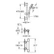 Ensemble douche thermostatique Grohtherm 1000 + Tempesta Cube 110 8 l 1 jet GROHE 34825002 photo du produit