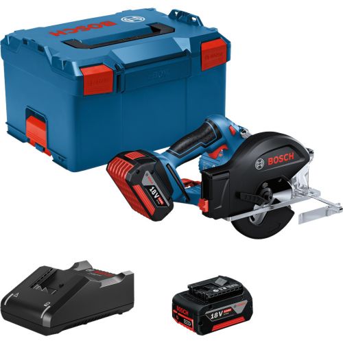 Scie circulaire 18 V GKM 18V-50 + 2 batteries GBA 5 Ah + chargeur en coffret L-BOXX BOSCH 06016B8002 photo du produit