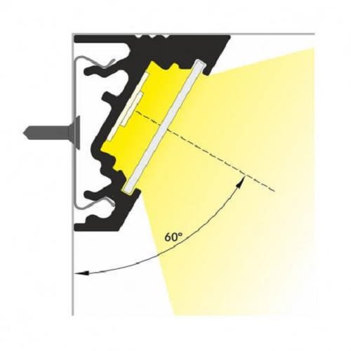 Profilé 30 - 60° pour bandeaux LED aluminium anodisé 1 m MIIDEX LIGHTING 9826 photo du produit Secondaire 2 L