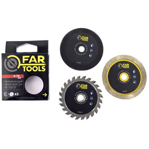 Lot de 3 disques pour mini meuleuse angulaire CS 76 76 mm FARTOOLS 115417 photo du produit Secondaire 1 L