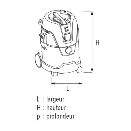 Aspirateur DCP 25 1250W - SIDAMO - 20405020 pas cher Secondaire 2 L