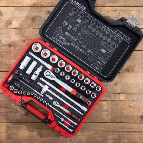 Coffret de douilles 1/4'' et 1/2'' 60 pièces HANGER 251004 photo du produit Secondaire 6 L
