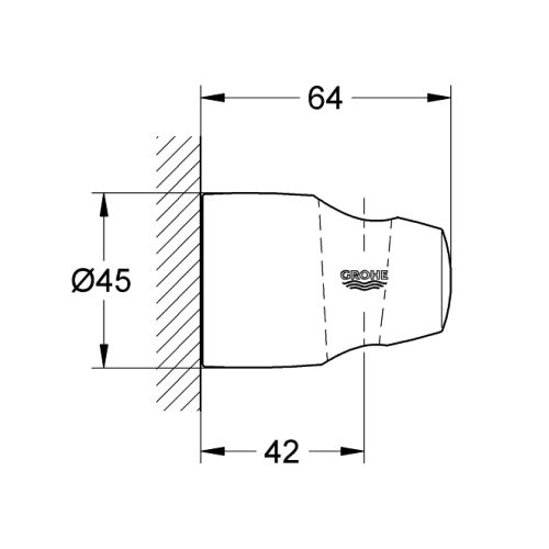 Support mural pour douchette chromé fixe MOVARIO - GROHE - 28403-000 pas cher Secondaire 1 L