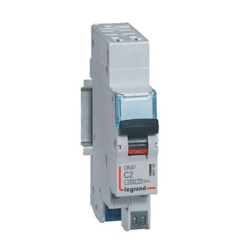 Disjoncteur phase + neutre DNX³ 4500 6kA arrivée bornes automatiques 1 module 1P+N 230V 2A - LEGRAND - 406780 pas cher