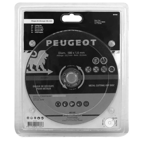 Disque à tronçonner D 180mm - PEUGEOT OUTILLAGE - 801180 pas cher Secondaire 1 L