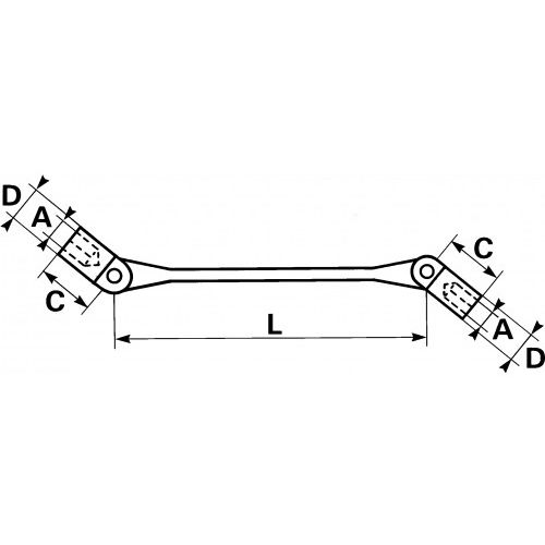 Clés à douilles articulées 8 x 9 mm SAM OUTILLAGE 96-8X9 photo du produit Secondaire 1 L