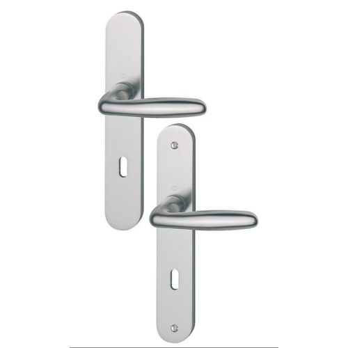 Ensemble sur plaques aluminium VERONA clé I pour cylindre européen finition F1 aspect argent - HOPPE - 3511682 pas cher Secondaire 9 L