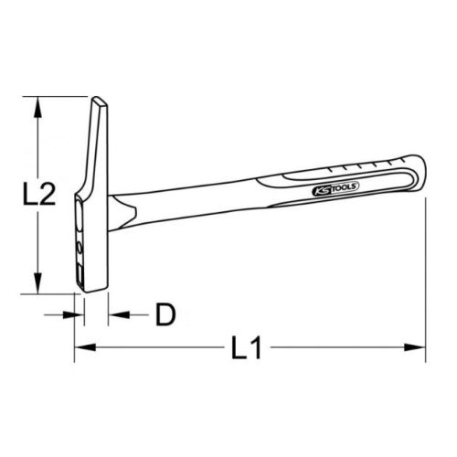 Marteau d'électricien manche tri-matière 200 g KS TOOLS 142.4030 photo du produit Secondaire 1 L