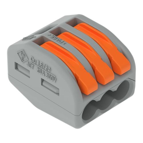 Borne pour boîte de dérivation CLASSIC avec leviers 2,50mm² gris - WAGO - 222-413 pas cher