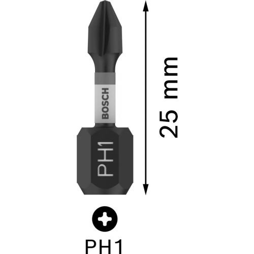 Lot de 2 embouts de vissage Pro Impact PH1 25mm - BOSCH - 2608522468 pas cher Secondaire 1 L