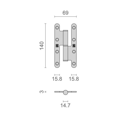 Paumelles à bois inox droit 140x70 mm - HERACLES - Q-PAB14070-D pas cher Secondaire 1 L