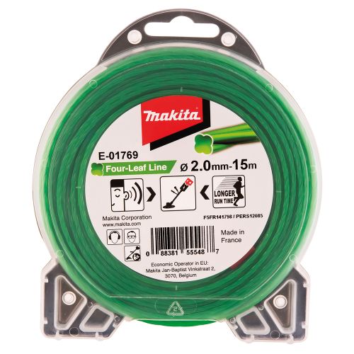 Fil nylon hélicoïdal D 2 mm L 15 m pour débroussailleuse à batterie MAKITA E-01769 photo du produit