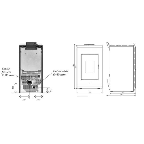 Poêle à granule LEA 8kW étanche blanc - STOVIA - LEA8 KWBLANC pas cher Secondaire 2 L