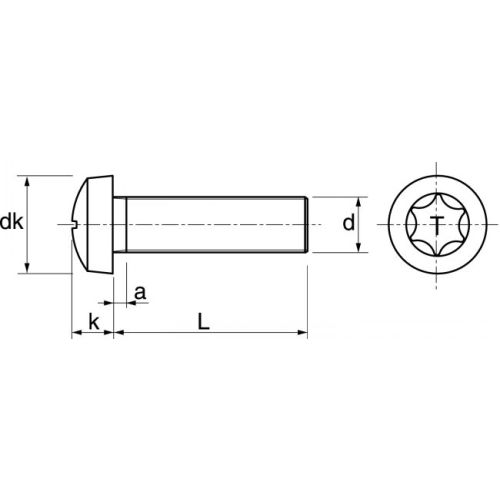 Vis à métaux tête cylindrique bombée torx inox A2 ISO 14583 3X10 boîte de 200 ACTON 622313X10 photo du produit Secondaire 1 L