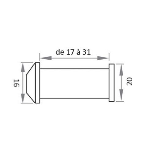 Microviseur pour porte de 17 à 28mm et 31 à 38mm diamètre 12mm laiton poli - HERACLES - MICRO-01 pas cher Secondaire 4 L