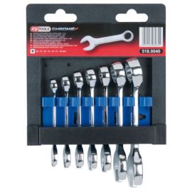 Jeu de 7 clés mixtes Ks Tools courtes métriques sur support de 10 à 19 mm - 518.0040 photo du produit Principale M