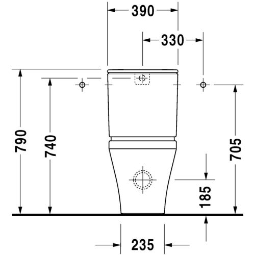 Cuvette sur pied sans abattant DURASTYLE 63cm - DURAVIT - 2162090000 pas cher Secondaire 4 L