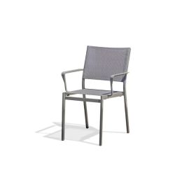 Fauteuil de jardin empilable STOCKHOLM DCB Garden gris anthracite - STOCKHOLM-FT pas cher Principale M