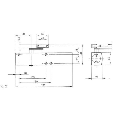 Ferme-porte TS 2000 NV corps seul argent - GEZE - 128 885 pas cher Secondaire 2 L