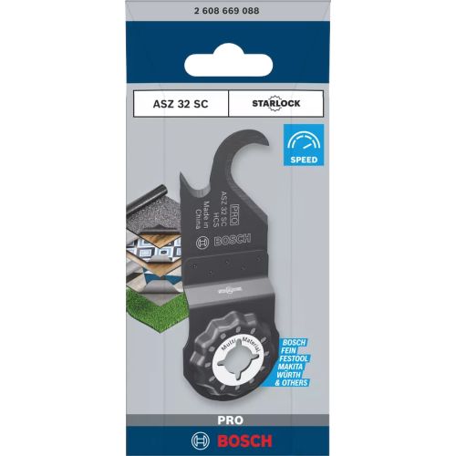 Lame crochet de scie oscillante Pro ASZ 32 SC Starlock HCS multimatériau 24 x 11 mm BOSCH 2608669088 photo du produit Secondaire 8 L