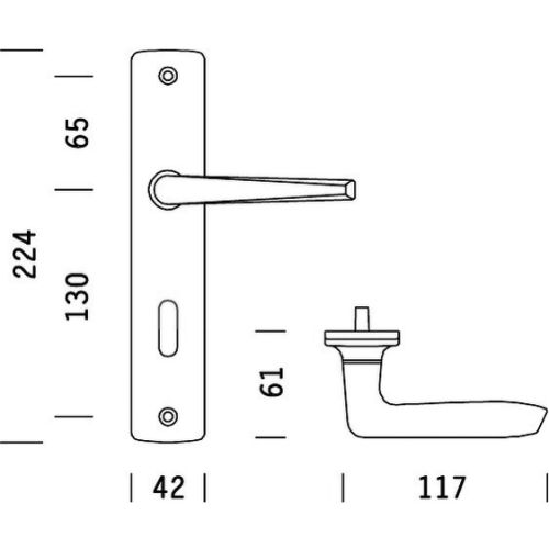 Ensemble sur plaque chrom&eacute; Toulouse cl&eacute; L - HOPPE - 557301 pas cher Secondaire 1 L