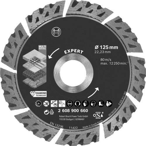 Disque &agrave; tron&ccedil;onner diamant&eacute; Expert MultiMaterial 115x2,2x12mm - BOSCH - 2608900660 pas cher