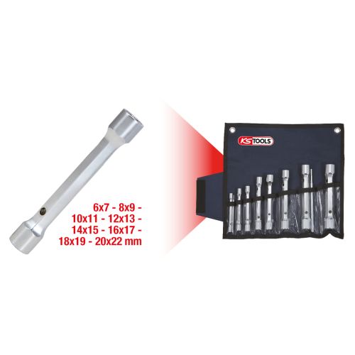 Trousse de cl&eacute;s &agrave; tubes doubles 12 pans 10 pi&egrave;ces KS TOOLS 518.0405 photo du produit Secondaire 4 L