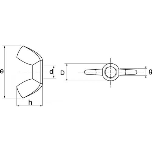 Écrou à oreilles forme américaine A4 M5 boîte de 200 - ACTON - 646065 pas cher Secondaire 2 L