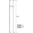 Tendeur plafond laiton nickelé chromé pour porte-rideau L800 PELLET 004202 photo du produit Secondaire 1 S