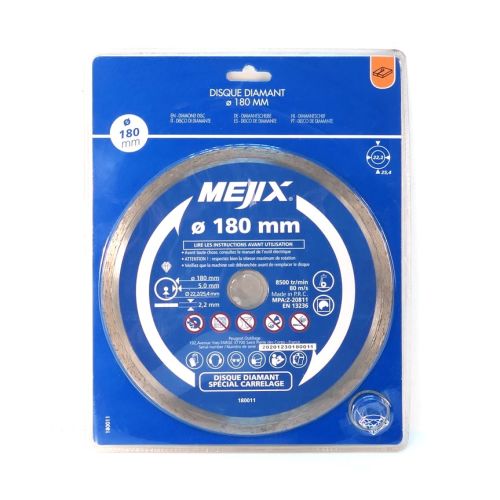 Disque diamant D180 mm avec bague de réduction 25,4/22,2 mm MEJIX 180011 photo du produit Secondaire 1 L
