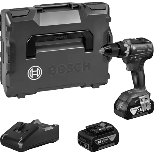 Perceuse-visseuse 18V GSR 18V-55 Professional + 2 batteries 4Ah + chargeur + coffret L-BOXX - BOSCH - 06019H5200 pas cher