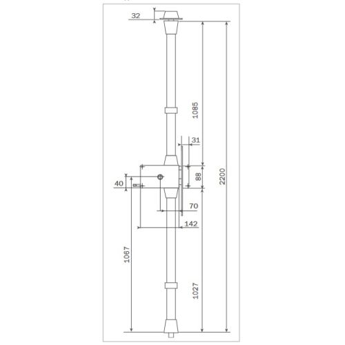 Mécanisme CAVITH 4541 A2P3 horizontal tirage gauche coloris or - ISEO - 9704HTCA05.5 pas cher Secondaire 2 L