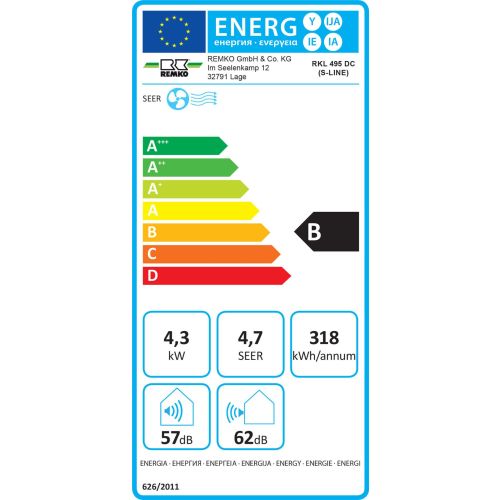 Climatiseur local RKL 495 DC version split - REMKO - 1616496 pas cher Secondaire 1 L