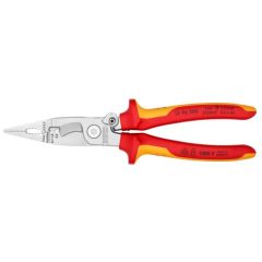 Pince Multifonctions KNIPEX 13 96 200 - 200 Mm, Chromée VDE - Coupe, Dénude, Serre, 6 En 1