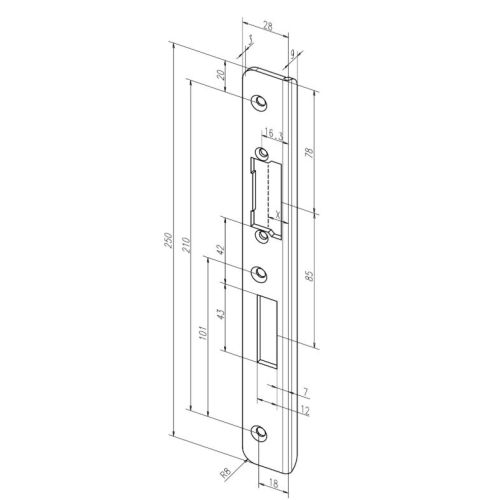 Têtière 42B IW Profix 2 inox din gauche EFF EFF 06-----42B35-04 photo du produit Secondaire 1 L