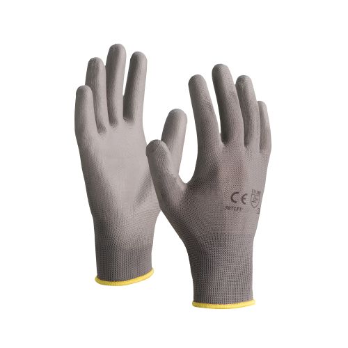 Gants tricotés polyester enduction polyuréthane gris T8 - 5071PUL pas cher Principale L