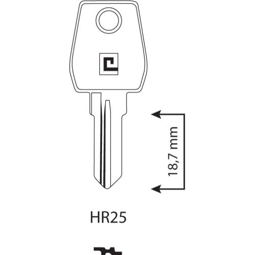 Ebauche de clé type RONIS HR25 pour batteuse photo du produit Secondaire 1 L