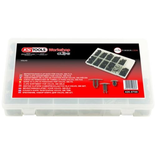 Assortiments d'agrafes et de clips de fixation pour Volvo 350 pièces KS TOOLS 420.0700 photo du produit Secondaire 1 L