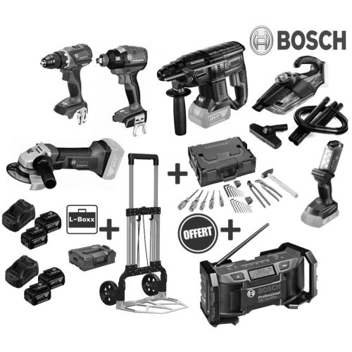 Pack 18V 6 OUTILS + 3 + 2 Chargeur + 4 Batteries 2x4Ah +2x6Ah en coffret L-BOXX - BOSCH - 0615990H7P pas cher