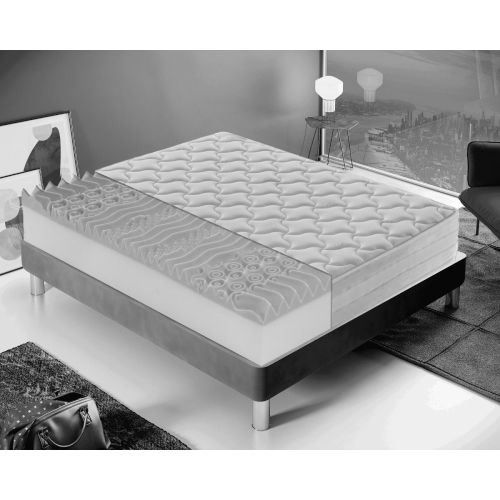 Matelas en mousse à mémoire de forme IBIZA I Love Sleep à 9 zones différentes 180x200cm - 25cm de hauteur pas cher Secondaire 2 L