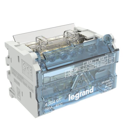 Répartiteur modulaire à barreaux étagés XL³ IK05 bipolaire 100A 6 départs 4 modules nouveau modèle LEGRAND 400401 photo du produit Principale L