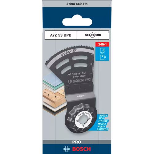 Lame starlock pro bimatière multimatériau 53x40 mm BOSCH 2608669114 photo du produit Secondaire 9 L