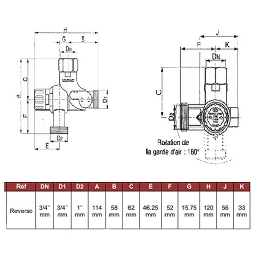 Groupe de sécurité REVERSO 3/4'' COMAP 890506 photo du produit Secondaire 1 L