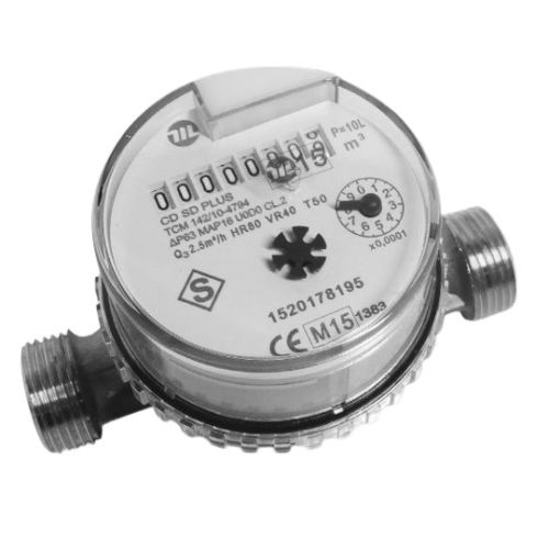 Compteur divisionnaire double interrupteur eau froide calibre 20 mm longueur 130 mm - SOMATHERM - 1450-02 pas cher