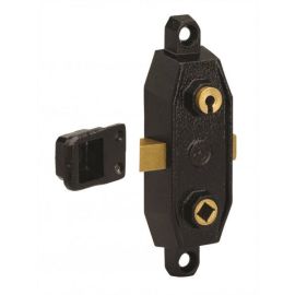 Serrure monopoint en applique GOLLOT 7570 gauche cl&eacute; &agrave; gorge finition noir METALUX F675702000 photo du produit Principale M