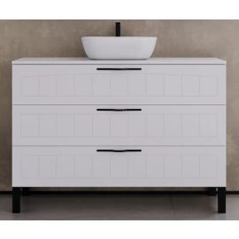 Meuble de salle de bain CALA Cosyneo avec plateau et vasque ovale Zeus 3 tiroirs blanc pas cher Principale M